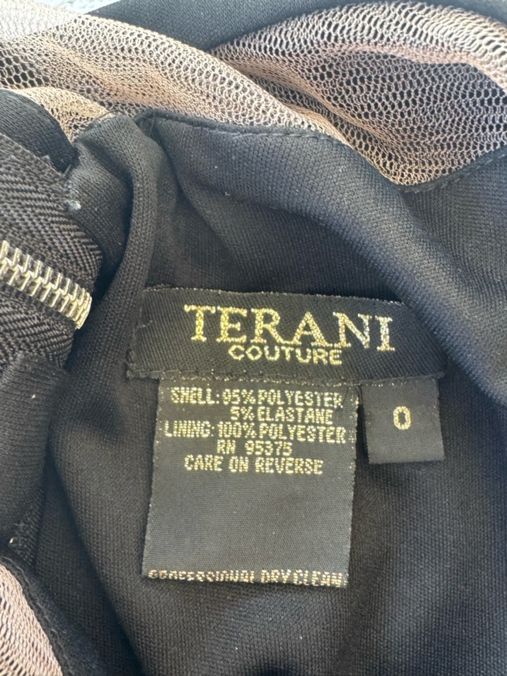 Terani Couture Black Illusion Halter Mermaid Gown - Picture 5 of 8